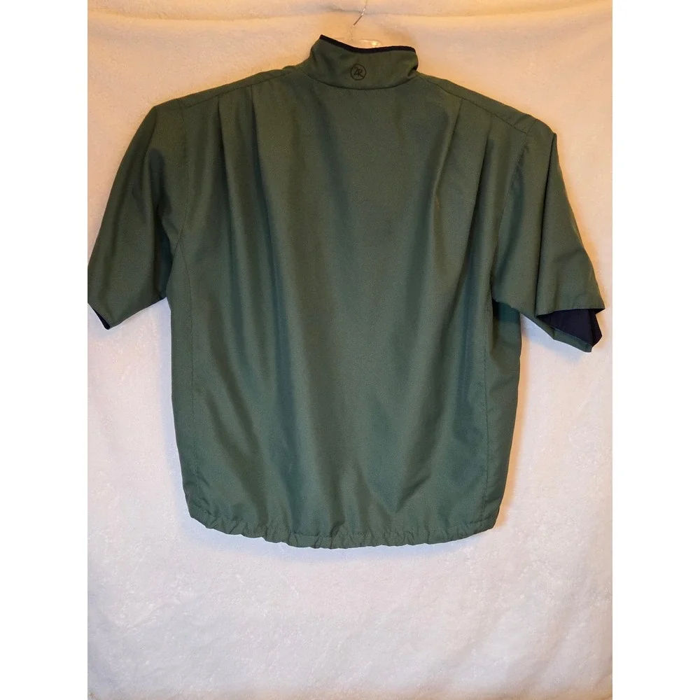 Men's Reversible Short Sleeve Golf Pullover Jacket‎ Blue Green Sz L